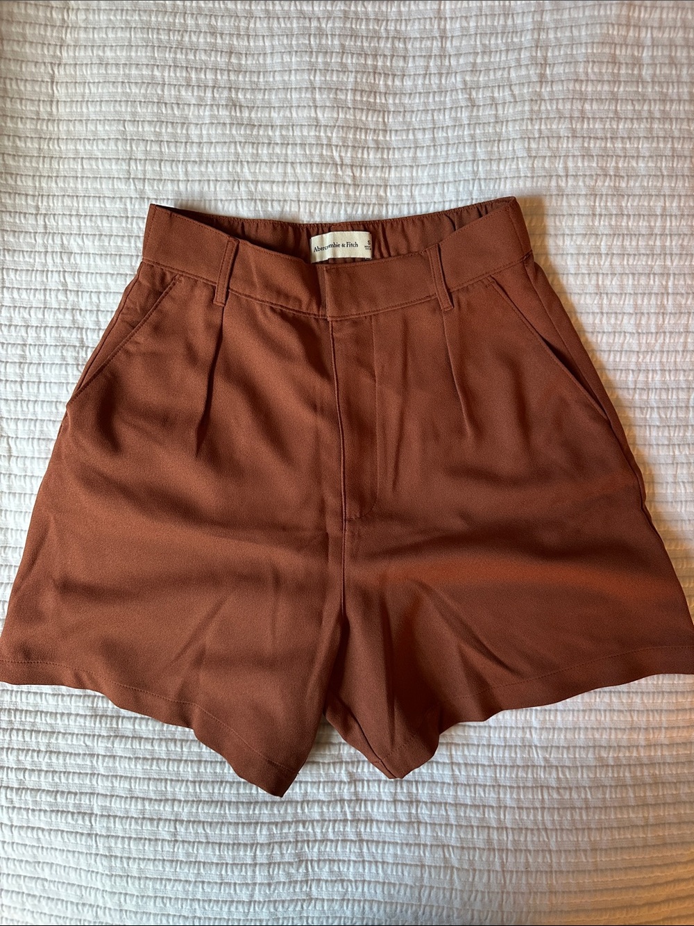 Abercrombie High-Rise Rust Brown Shorts